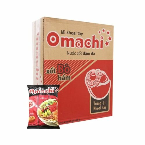 Thùng mì Omachi xốt bò hầm 30 gói chính hãng tại Nhật